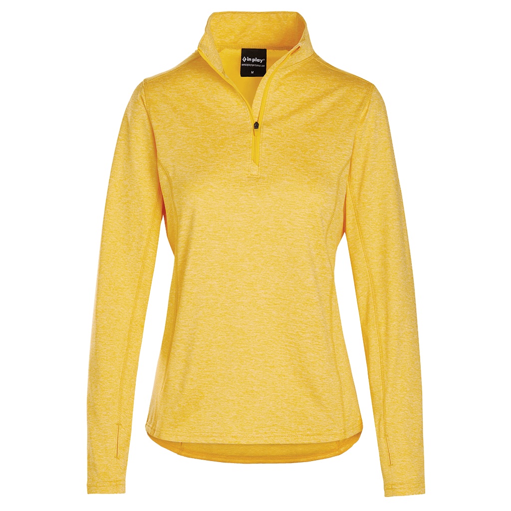 In Play women's quarter zip in Gold Heather