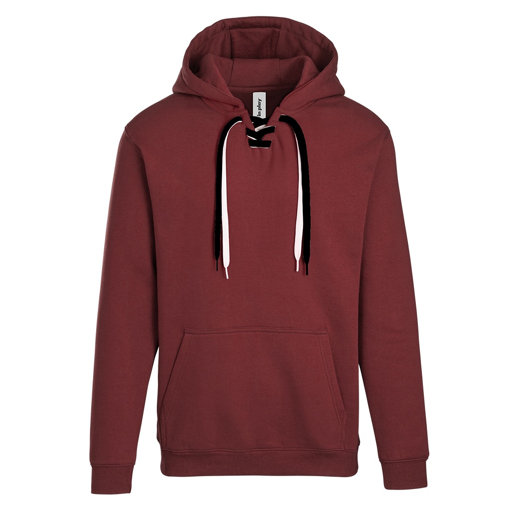 In Play Style 9001 lace-up hoodie in Maroon